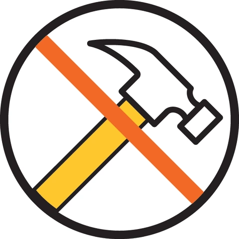 Do not use a hammer or mallet