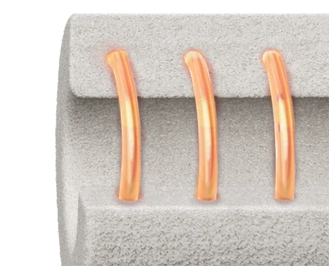 Smooth,<br>even heating